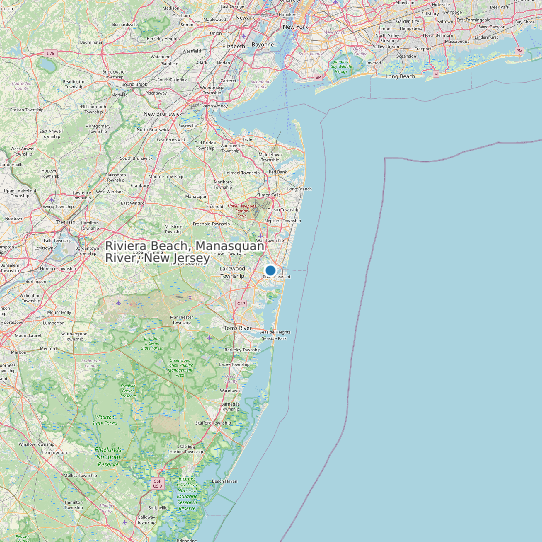 Map of Riviera Beach, Manasquan River, New Jersey Tide Prediction Station