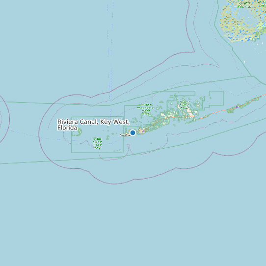 Map of Riviera Canal, Key West, Florida Tide Prediction Station