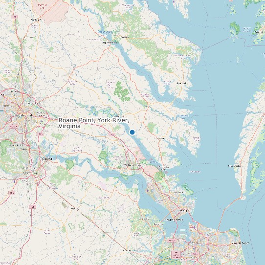 Map of Roane Point, York River, Virginia Tide Prediction Station