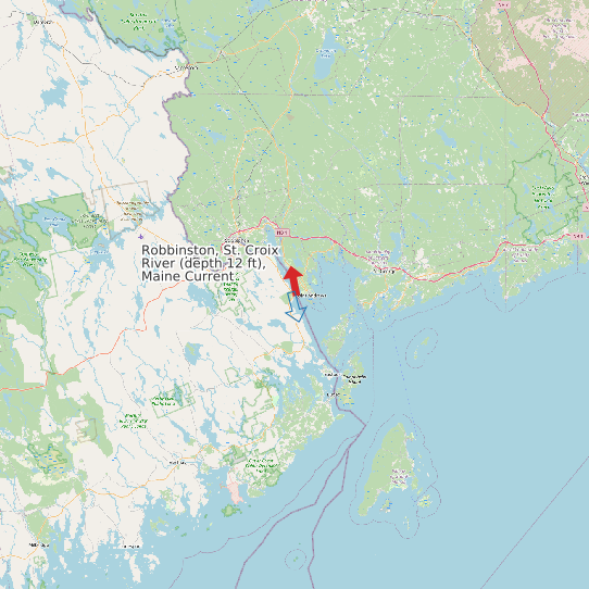 Map of Robbinston, St. Croix River (depth 12 ft), Maine Current Prediction Station