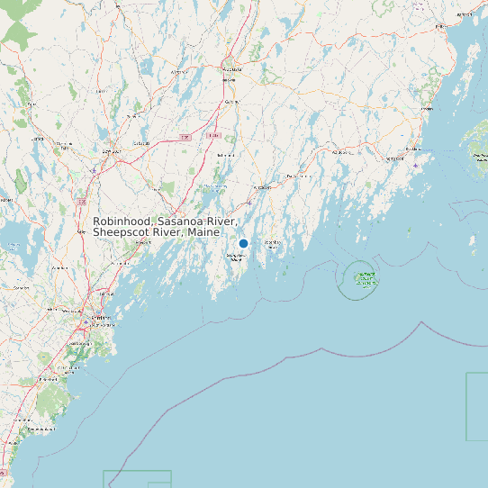 Map of Robinhood, Sasanoa River, Sheepscot River, Maine Tide Prediction Station