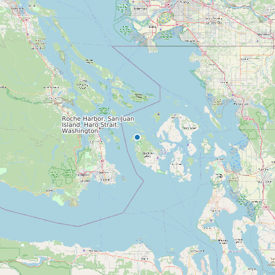 Roche Harbor, San Juan Island, Haro Strait, Washington map