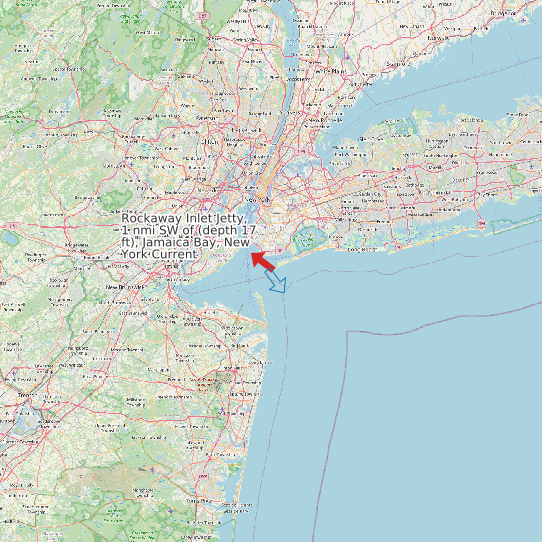 Rockaway Inlet Jetty, 1 nmi SW of (depth 17 ft), Jamaica Bay, New York Current map