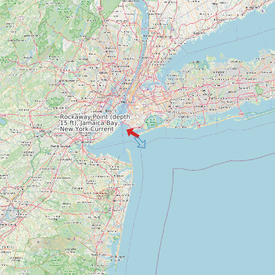 Rockaway Point (depth 15 ft), Jamaica Bay, New York Current map
