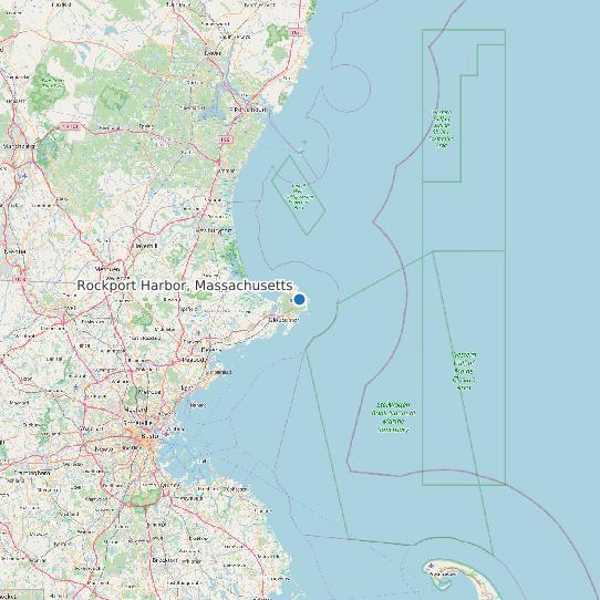 Map of Rockport Harbor, Massachusetts Tide Prediction Station