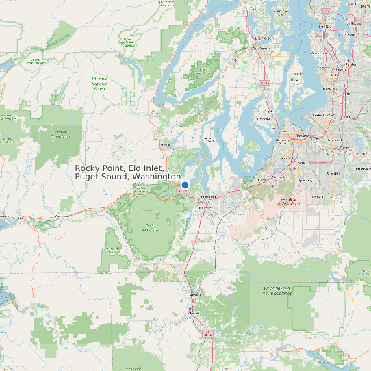 Map of Rocky Point, Eld Inlet, Puget Sound, Washington Tide Prediction Station