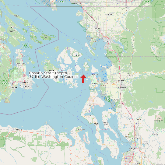 Map of Rosario Strait (depth 37 ft), Washington Current Prediction Station