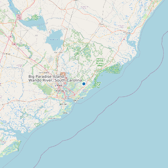 Map of Big Paradise Island, Wando River, South Carolina Tide Prediction Station