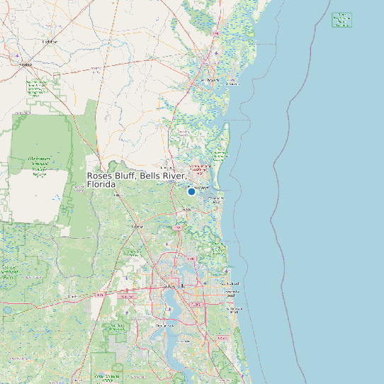 Roses Bluff, Bells River, Florida map