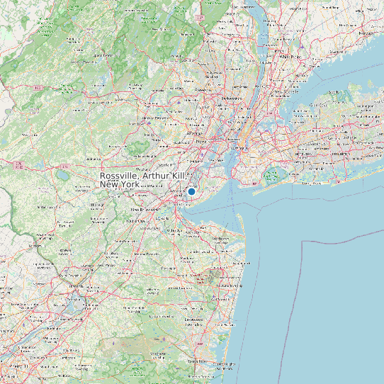 Map of Rossville, Arthur Kill, New York Tide Prediction Station
