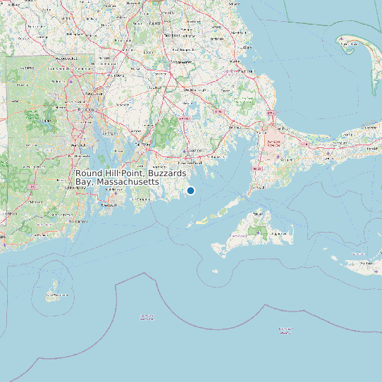 Map of Round Hill Point, Buzzards Bay, Massachusetts Tide Prediction Station