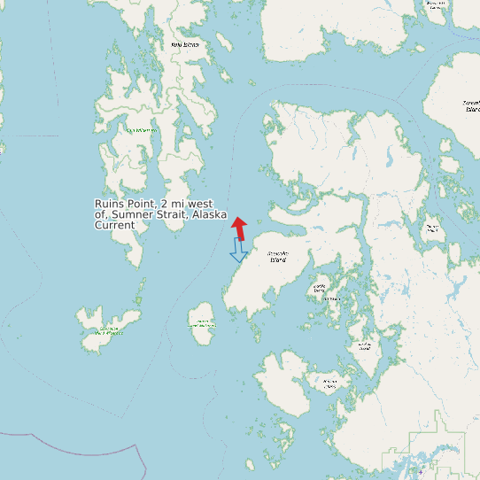 Ruins Point, 2 mi west of, Sumner Strait, Alaska Current map