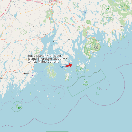 Russ Island, N of, Deer Island Thorofare (depth 14 ft), Maine Current map