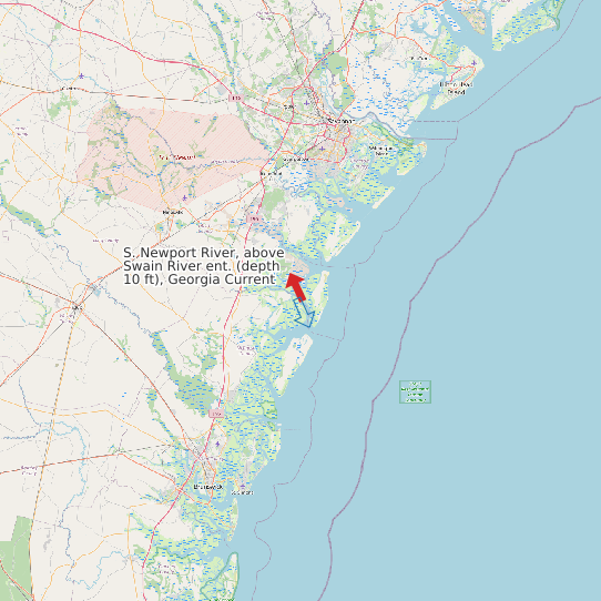 S. Newport River, above Swain River ent. (depth 10 ft), Georgia Current map