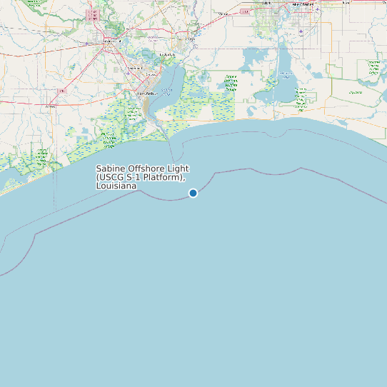 Sabine Offshore Light (USCG S-1 Platform), Louisiana map