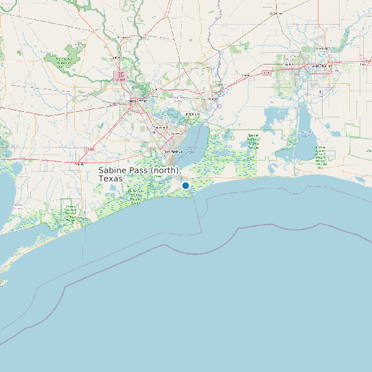 Map of Sabine Pass (north), Texas Tide Prediction Station