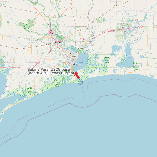 Sabine Pass, USCG base (depth 4 ft), Texas Current map