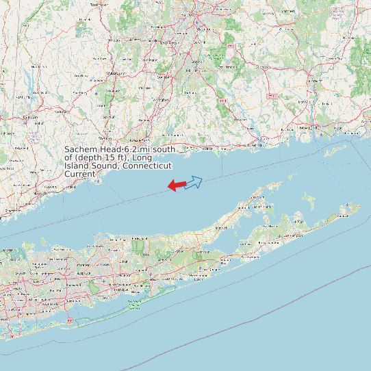 Sachem Head 6.2 mi south of (depth 15 ft), Long Island Sound, Connecticut Current map