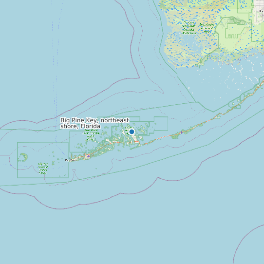 Map of Big Pine Key, northeast shore, Florida Tide Prediction Station