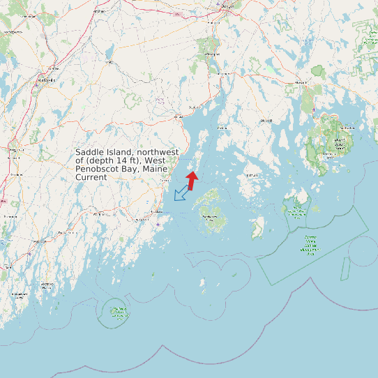 Saddle Island, northwest of (depth 14 ft), West Penobscot Bay, Maine Current map