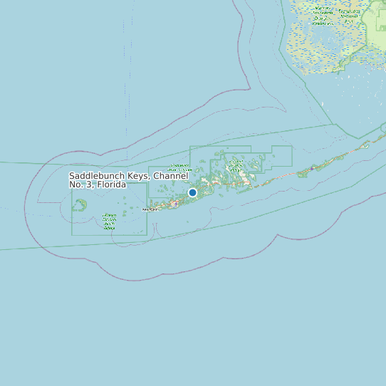 Map of Saddlebunch Keys, Channel No. 3, Florida Tide Prediction Station