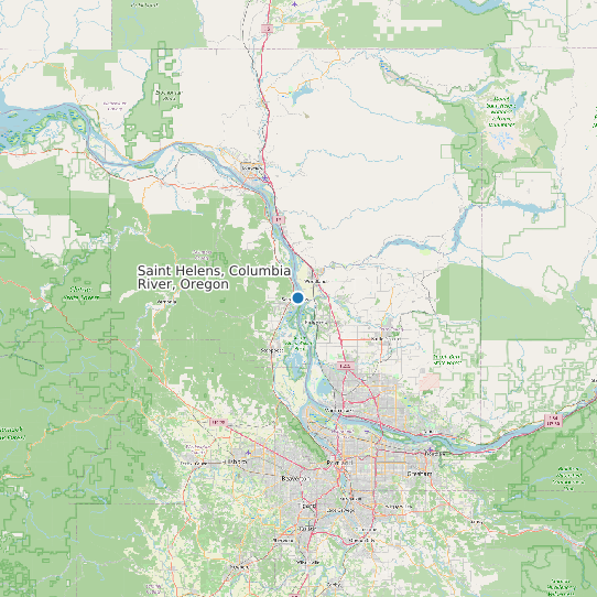 Map of Saint Helens, Columbia River, Oregon Tide Prediction Station