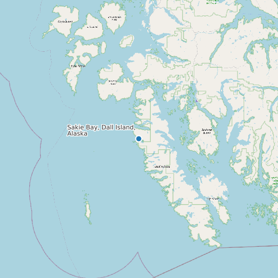 Map of Sakie Bay, Dall Island, Alaska Tide Prediction Station