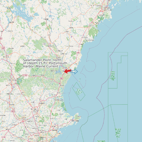Map of Salamander Point, north of (depth 15 ft), Portsmouth Harbor, Maine Current Prediction Station
