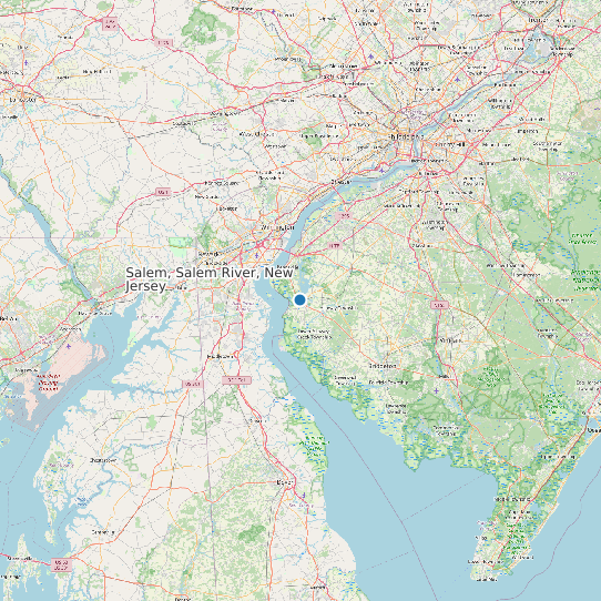 Map of Salem, Salem River, New Jersey Tide Prediction Station