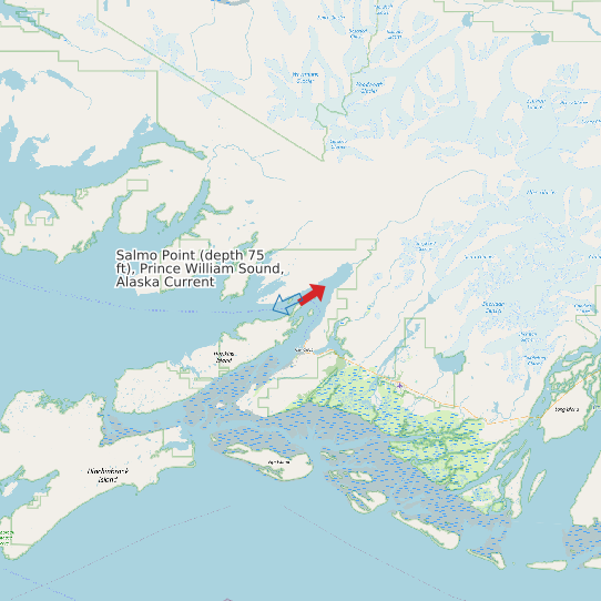 Salmo Point (depth 75 ft), Prince William Sound, Alaska Current map