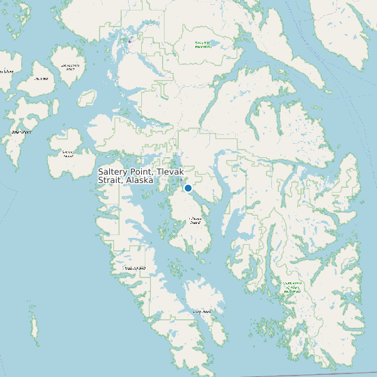 Map of Saltery Point, Tlevak Strait, Alaska Tide Prediction Station