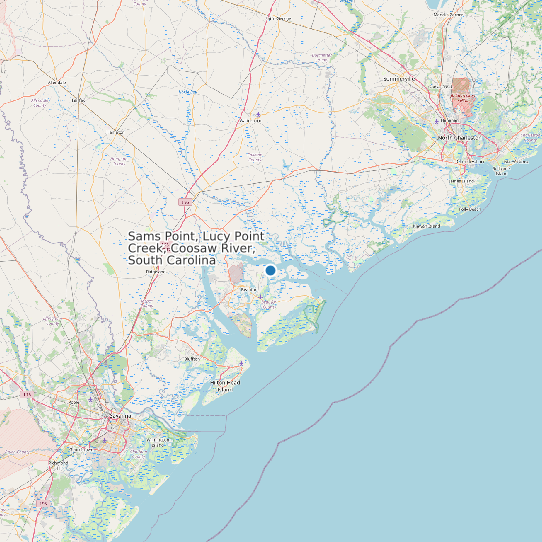 Map of Sams Point, Lucy Point Creek, Coosaw River, South Carolina Tide Prediction Station