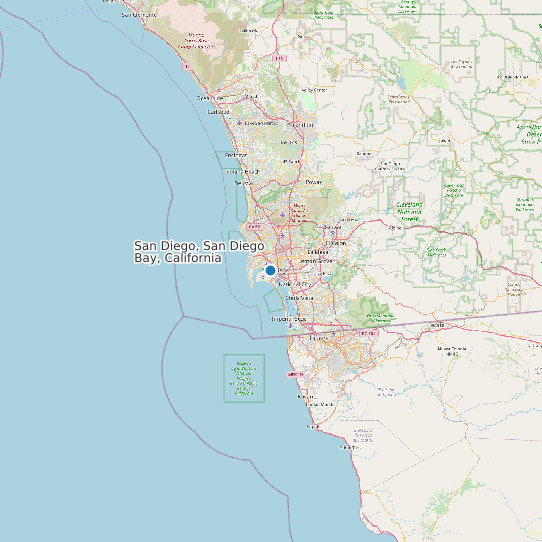 Map of San Diego, San Diego Bay, California Tide Prediction Station