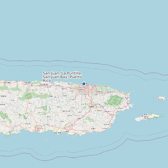 San Juan, La Puntilla, San Juan Bay, Puerto Rico map