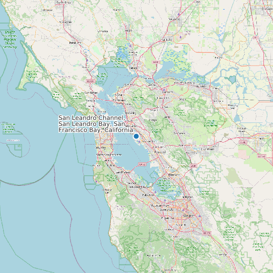 San Leandro Channel, San Leandro Bay, San Francisco Bay, California map