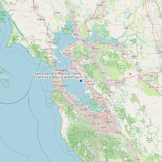 Map of San Leandro Marina, San Francisco Bay, California Tide Prediction Station