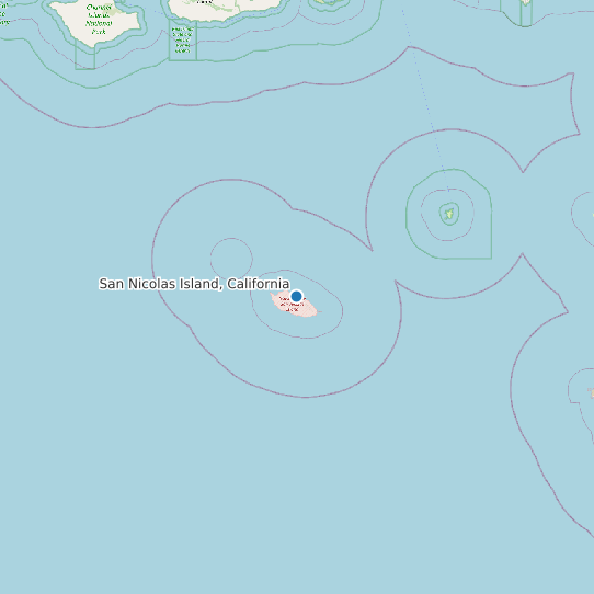 Map of San Nicolas Island, California Tide Prediction Station
