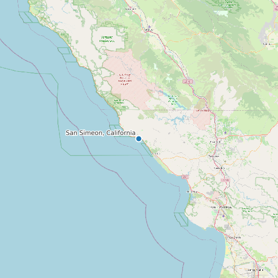 Map of San Simeon, California Tide Prediction Station