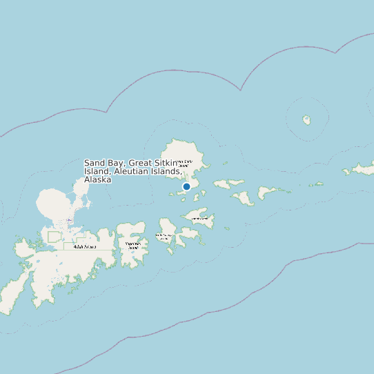 Sand Bay, Great Sitkin Island, Aleutian Islands, Alaska map