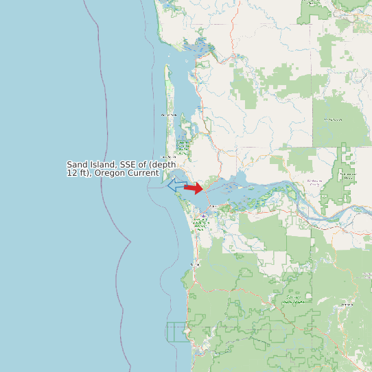Sand Island, SSE of (depth 12 ft), Oregon Current map
