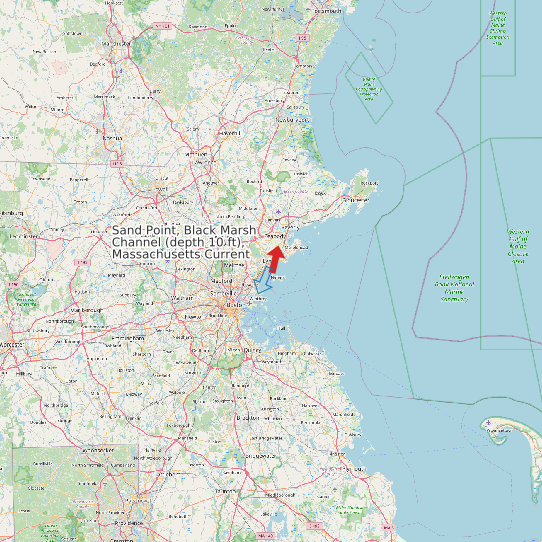 Sand Point, Black Marsh Channel (depth 10 ft), Massachusetts Current map