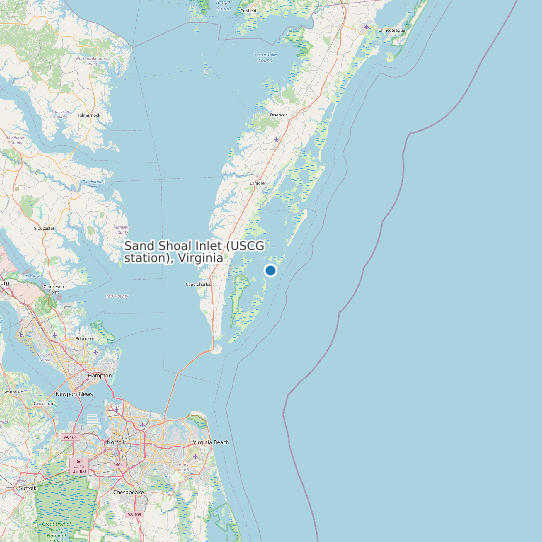 Map of Sand Shoal Inlet (USCG station), Virginia Tide Prediction Station