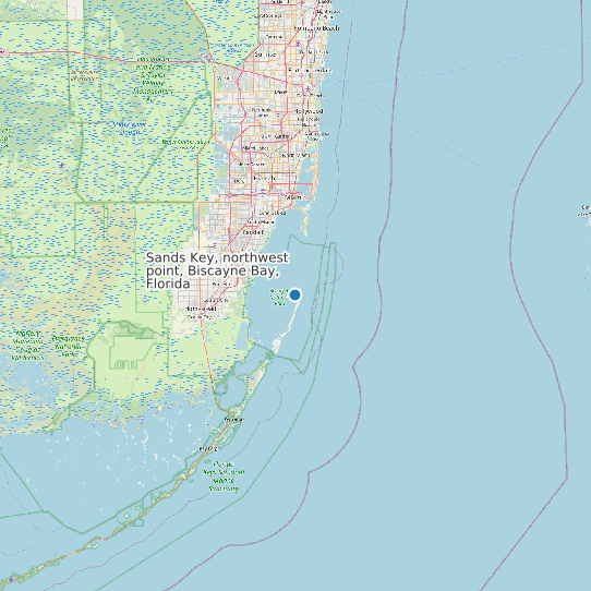 Sands Key, northwest point, Biscayne Bay, Florida map