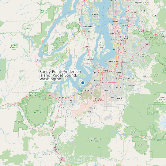 Sandy Point, Anderson Island, Puget Sound, Washington map