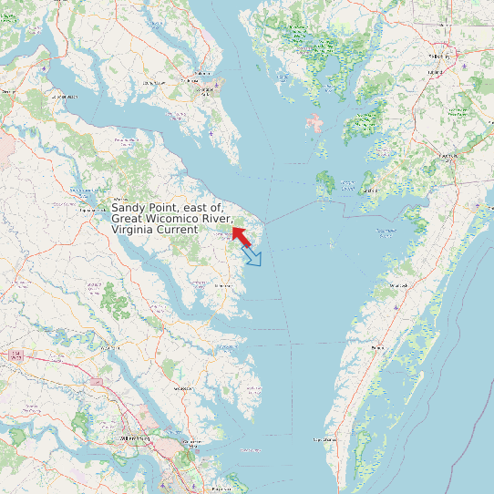 Sandy Point, east of, Great Wicomico River, Virginia Current map
