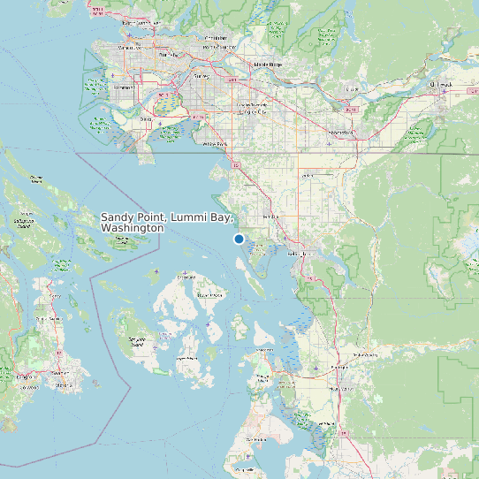Map of Sandy Point, Lummi Bay, Washington Tide Prediction Station