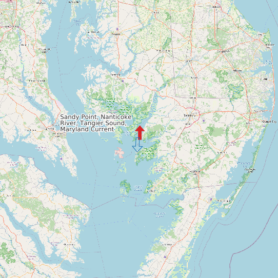 Sandy Point, Nanticoke River, Tangier Sound, Maryland Current map