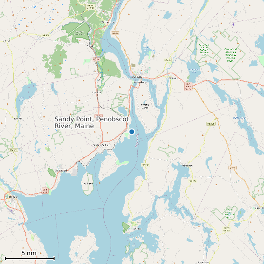 Map of Sandy Point, Penobscot River, Maine Tide Prediction Station