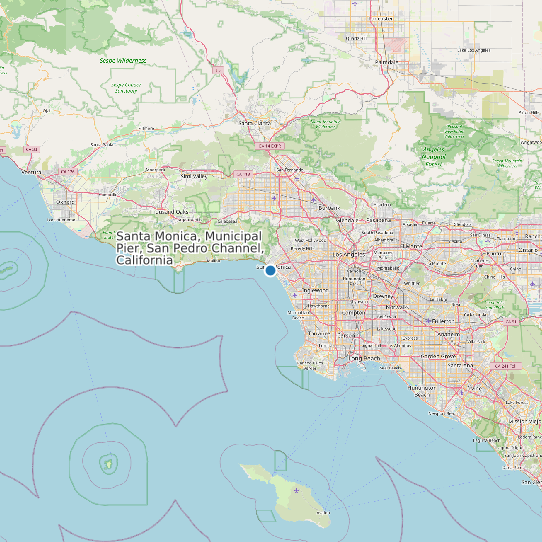 Map of Santa Monica, Municipal Pier, San Pedro Channel, California Tide Prediction Station