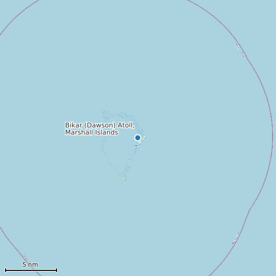 Map of Bikar (Dawson) Atoll, Marshall Islands Tide Prediction Station